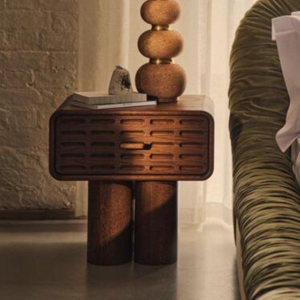 ALDA Solid Wood Bedside Table - Radical Homes Singapore