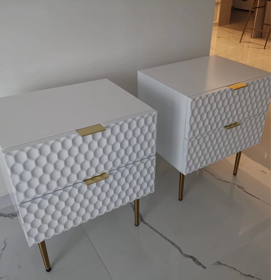 ALVAREZ White Nightstands Set of 2 - Radical Homes Singapore