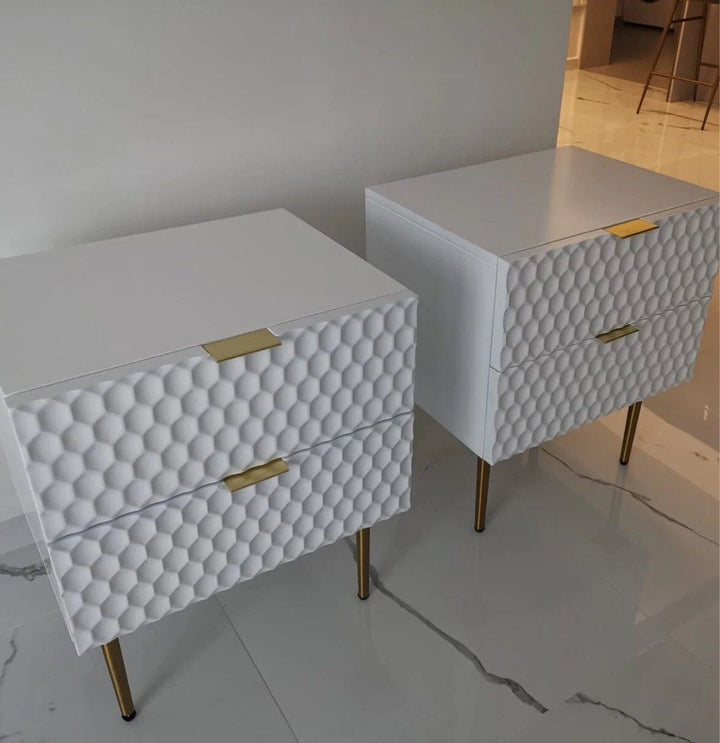 ALVAREZ White Nightstands Set of 2 - Radical Homes Singapore