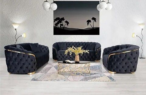 MALVEN Modern Velvet Chesterfield Sofa - Radical Homes Singapore