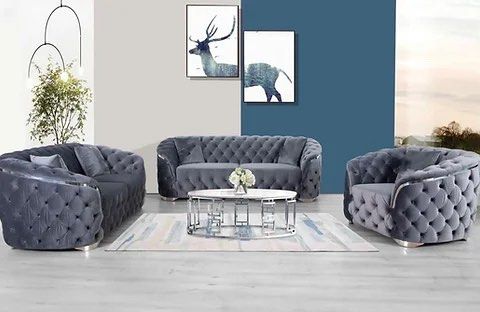 MALVEN Modern Velvet Chesterfield Sofa - Radical Homes Singapore
