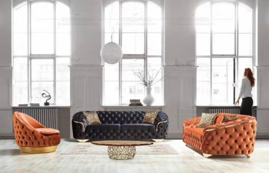 MALVEN Modern Velvet Chesterfield Sofa - Radical Homes Singapore