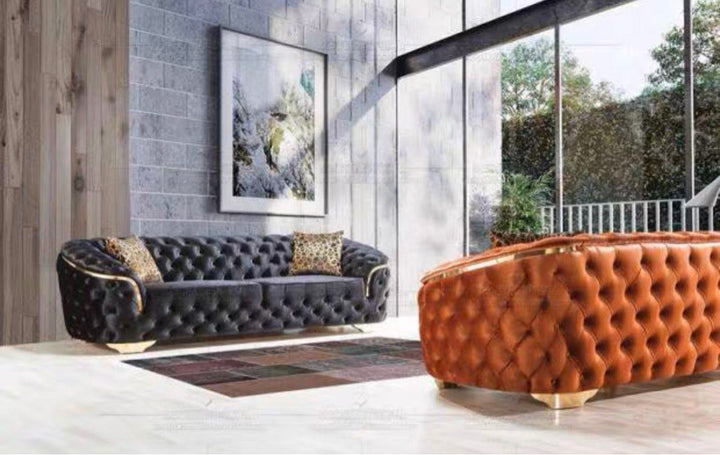 MALVEN Modern Velvet Chesterfield Sofa - Radical Homes Singapore