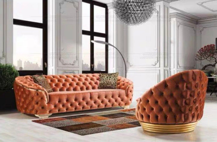 MALVEN Modern Velvet Chesterfield Sofa - Radical Homes Singapore