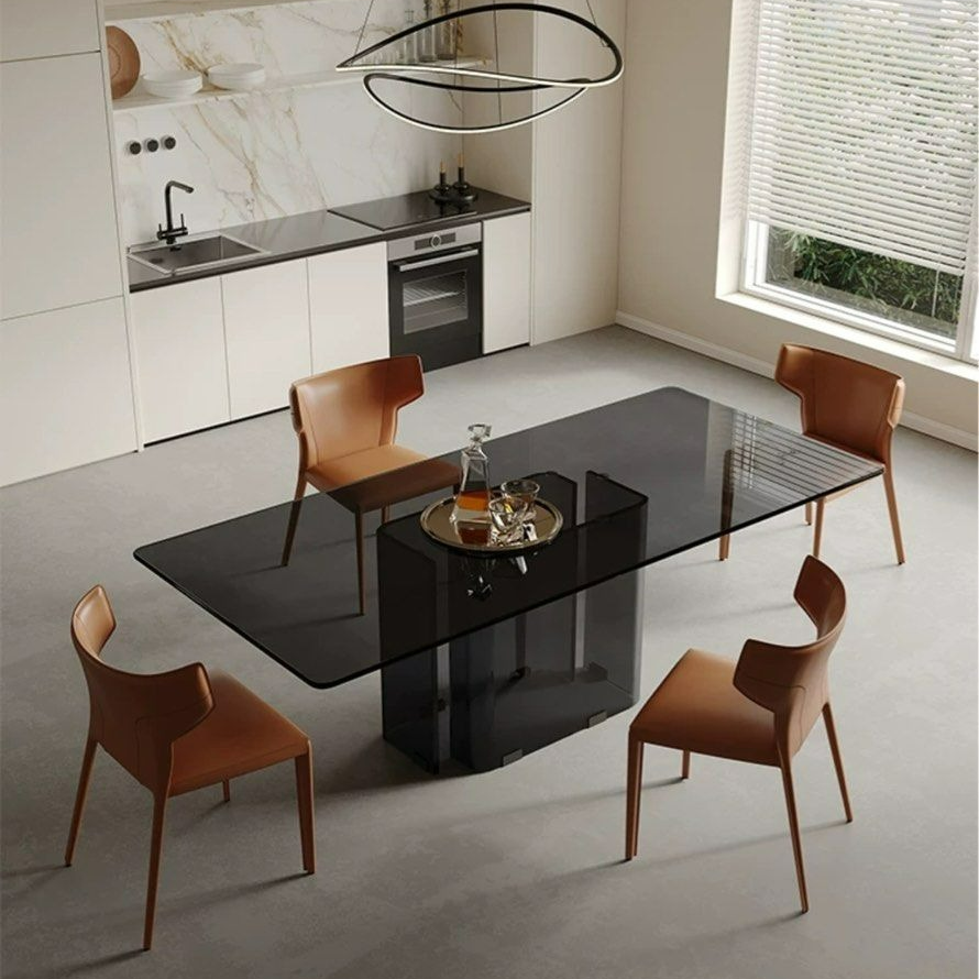 MUNGUIA Modern 3C Glass Dining Table - Radical Homes Singapore