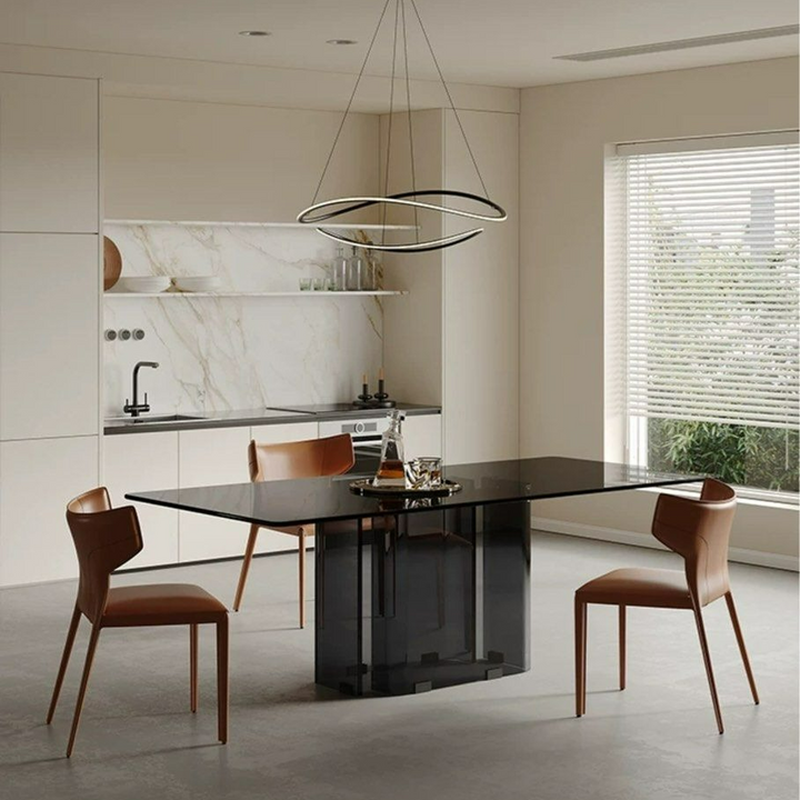 LUCID Modern 3C Glass Dining Table - Cassa Haus Singapore