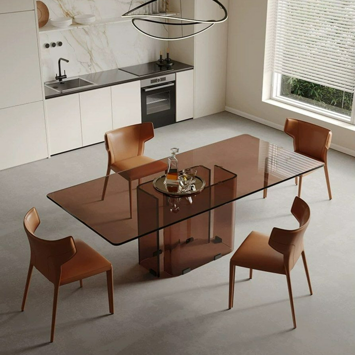 LUCID Modern 3C Glass Dining Table - Cassa Haus Singapore