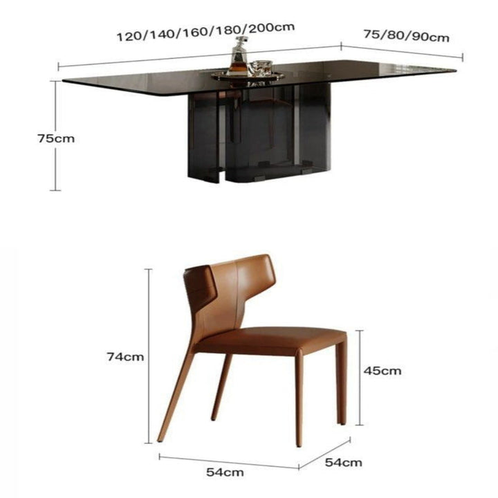 LUCID Modern 3C Glass Dining Table - Cassa Haus Singapore