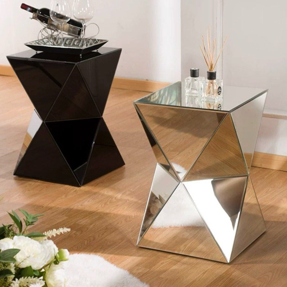 WILLIE Mirrored Prism Side Table - Radical Homes Singapore