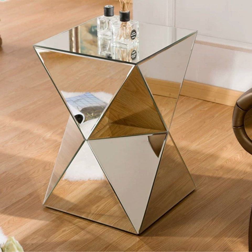 WILLIE Mirrored Prism Side Table - Radical Homes Singapore