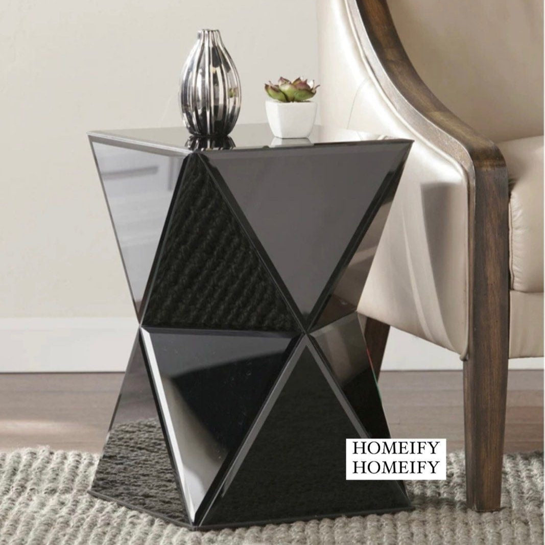 WILLIE Mirrored Prism Side Table - Radical Homes Singapore