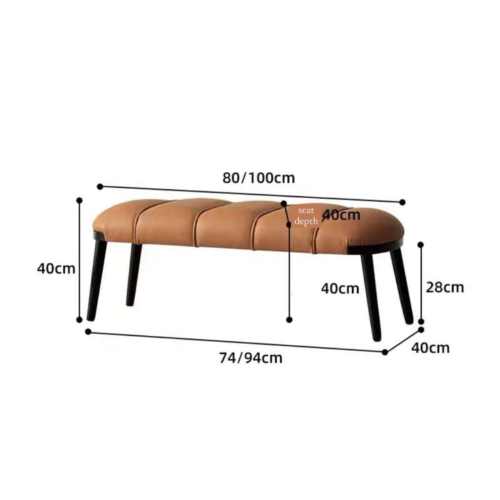 MARLOWE Modern Leather Bench - Cassa Haus Singapore