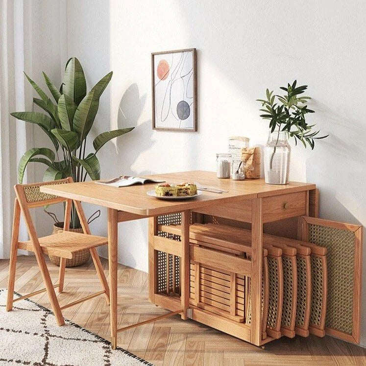 CHANDLER Foldable Dining Table & Chair Set - Radical Homes Singapore