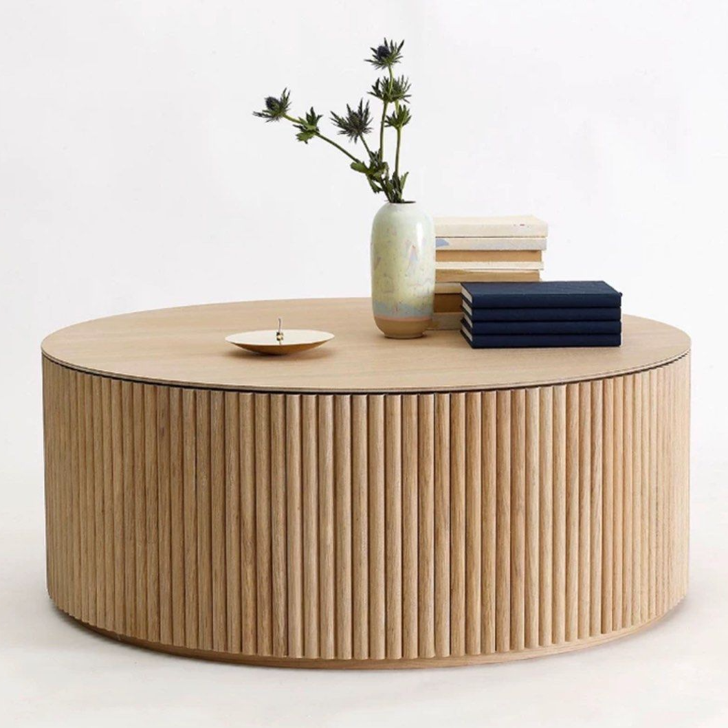 MIGUEL Solid Wood Round Coffee Table - Radical Homes Singapore