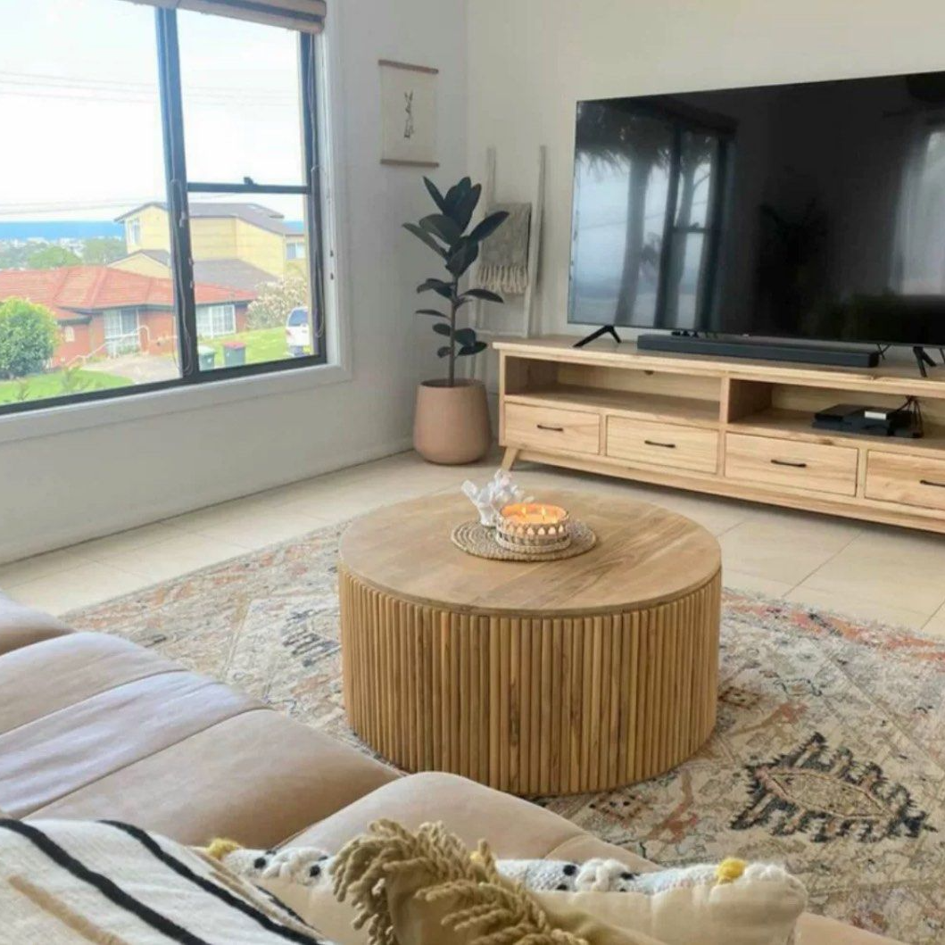 MIGUEL Solid Wood Round Coffee Table - Radical Homes Singapore