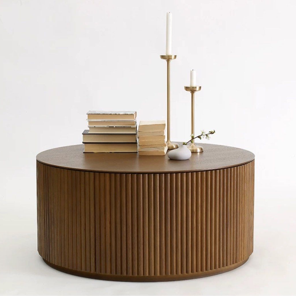 MIGUEL Solid Wood Round Coffee Table - Radical Homes Singapore