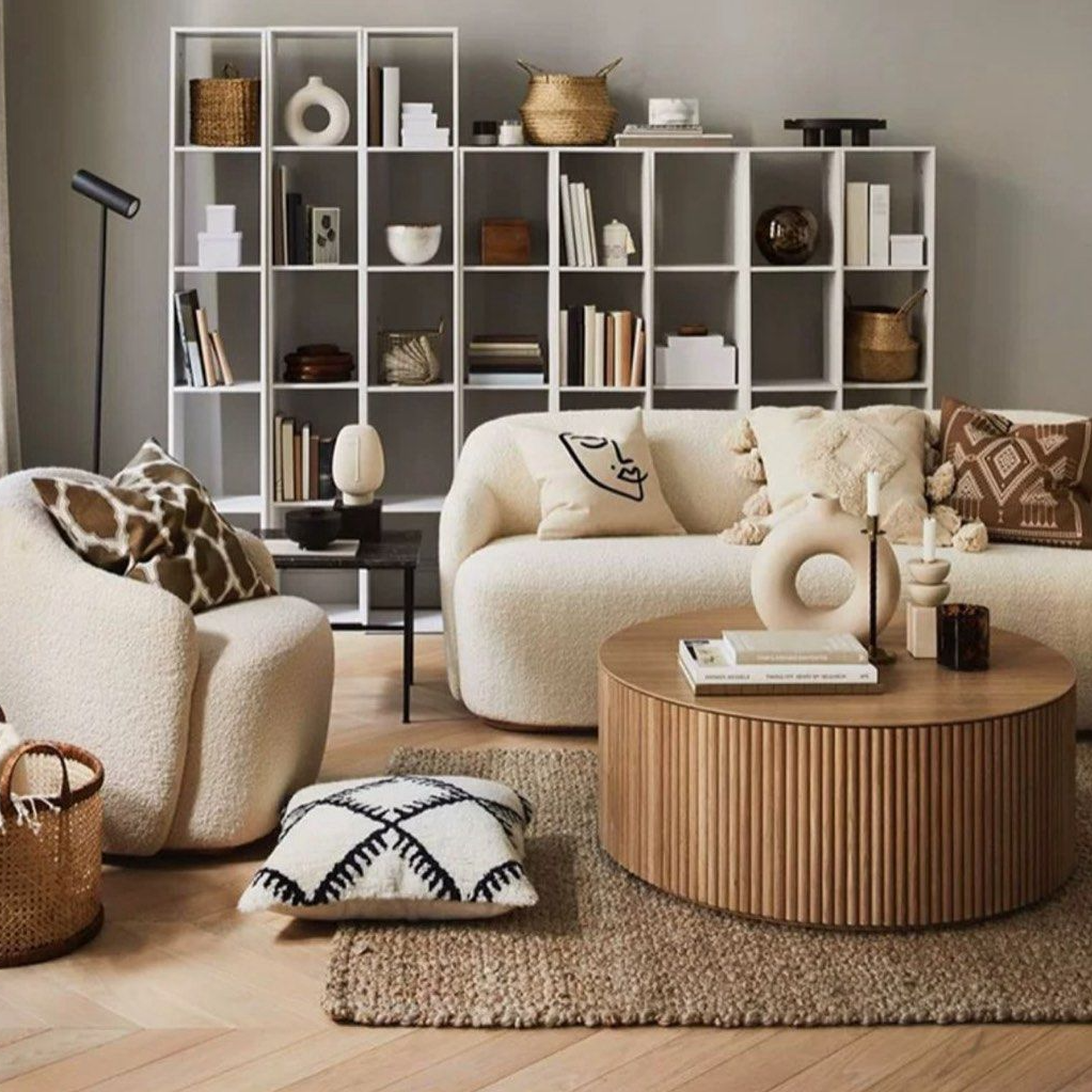 MIGUEL Solid Wood Round Coffee Table - Radical Homes Singapore