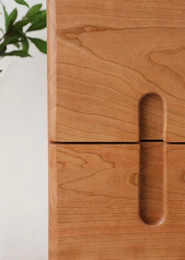 ANSRA Slim Solid Wood Nightstand - Radical Homes Singapore