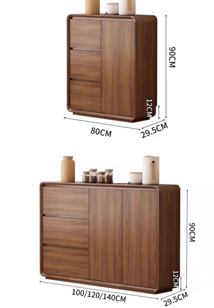 VALENTINA Modern Walnut Slim Sideboard - Radical Homes Singapore