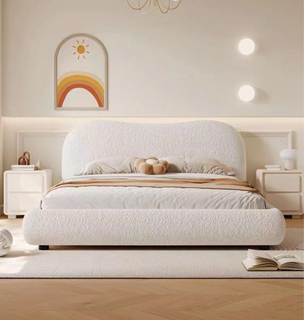 ASCRO Modern Boucle Bedframe - Radical Homes Singapore