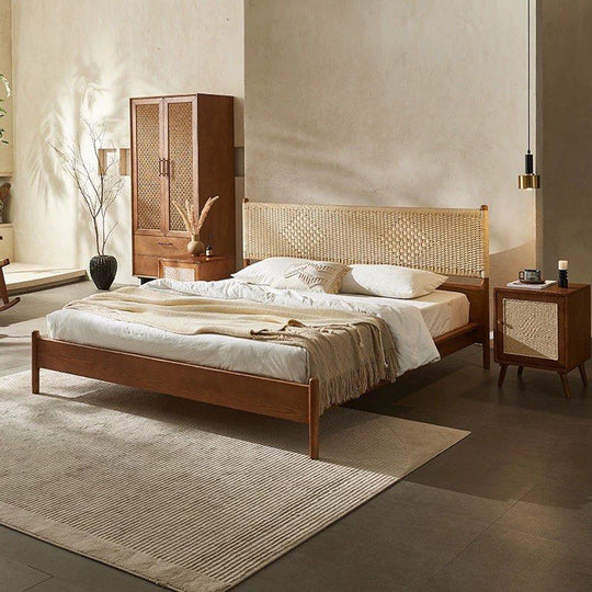 ELLIE Vintage Rattan Bedframe - Cassa Haus Singapore