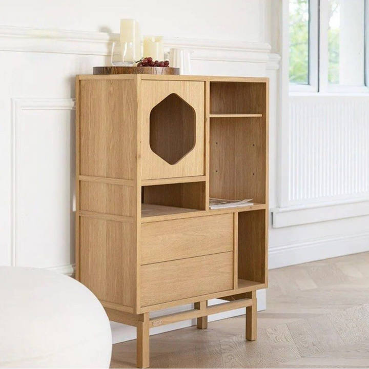 MERIOP Scandinavian Solid Wood Display Cabinet - Radical Homes Singapore