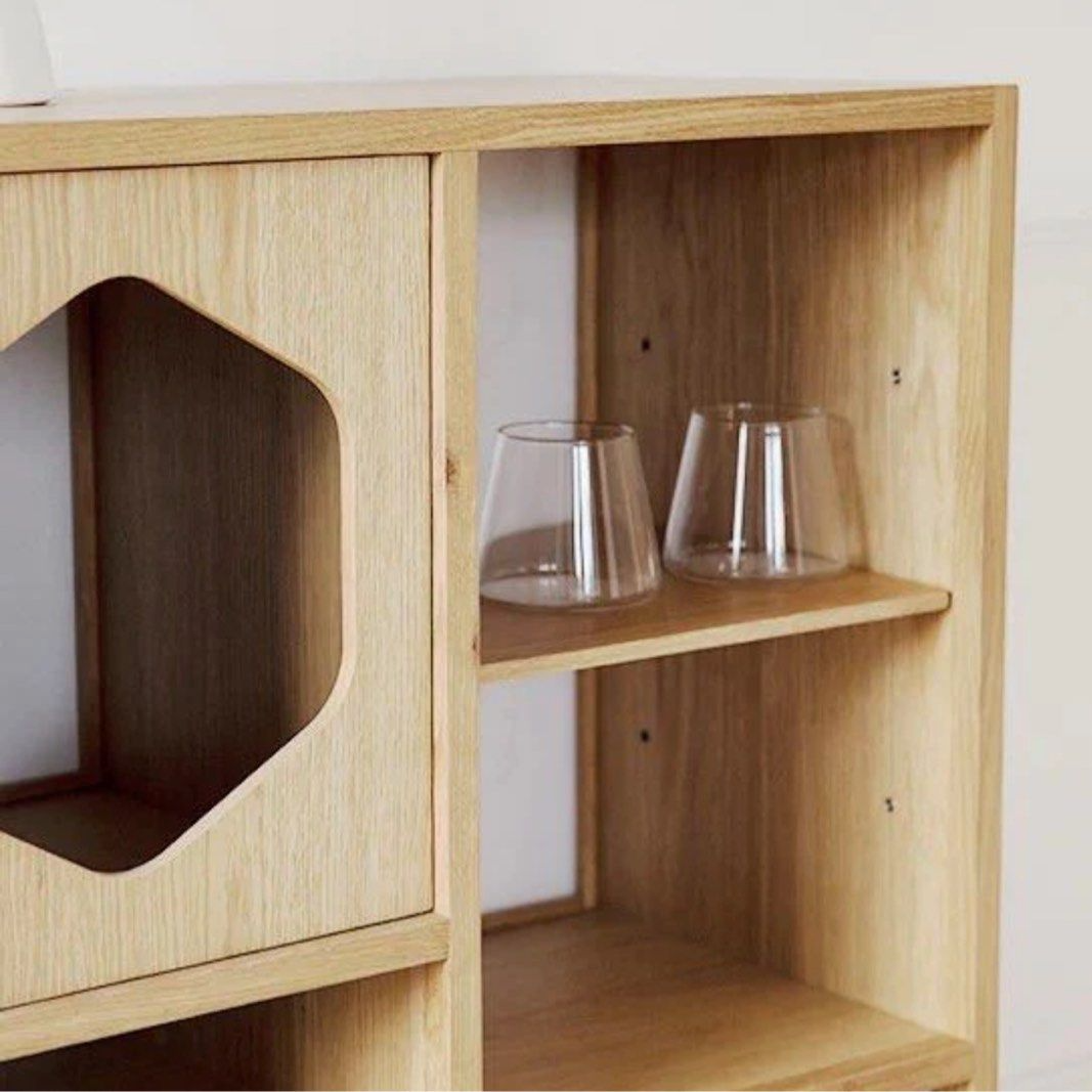 MERIOP Scandinavian Solid Wood Display Cabinet - Radical Homes Singapore