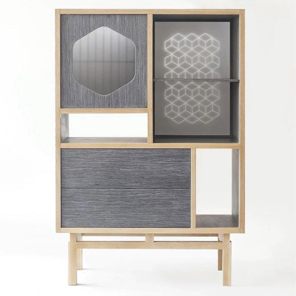 MERIOP Scandinavian Solid Wood Display Cabinet - Radical Homes Singapore