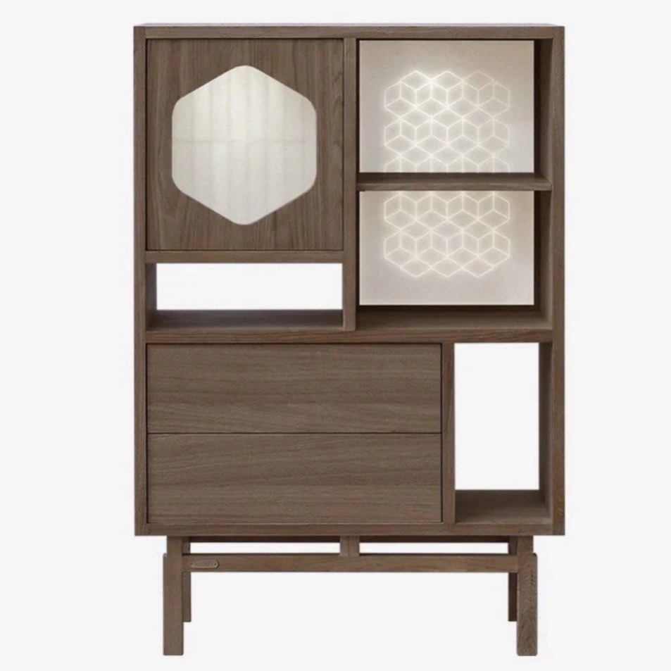 MERIOP Scandinavian Solid Wood Display Cabinet - Radical Homes Singapore