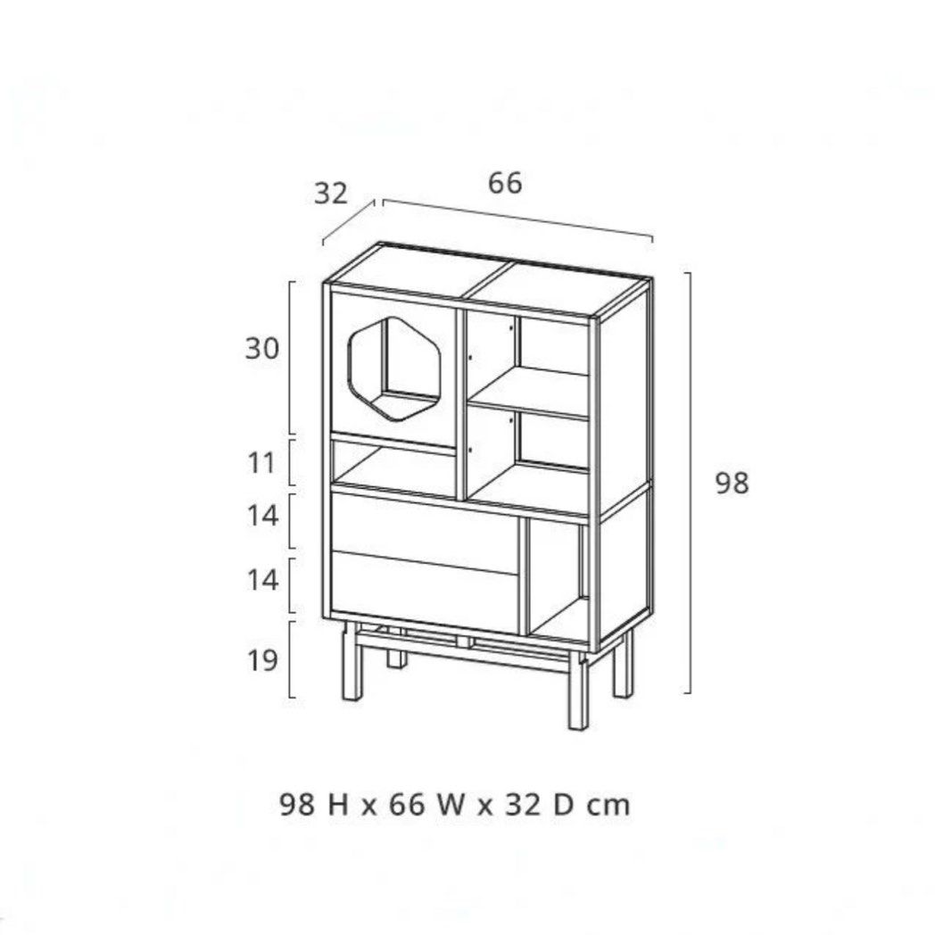 MERIOP Scandinavian Solid Wood Display Cabinet - Radical Homes Singapore