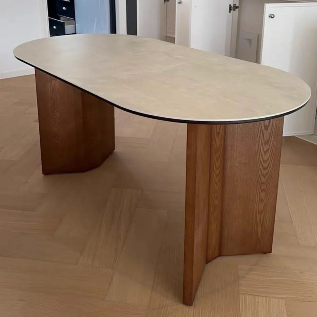CAMERON Modern Travertine Dining Table - Radical Homes Singapore