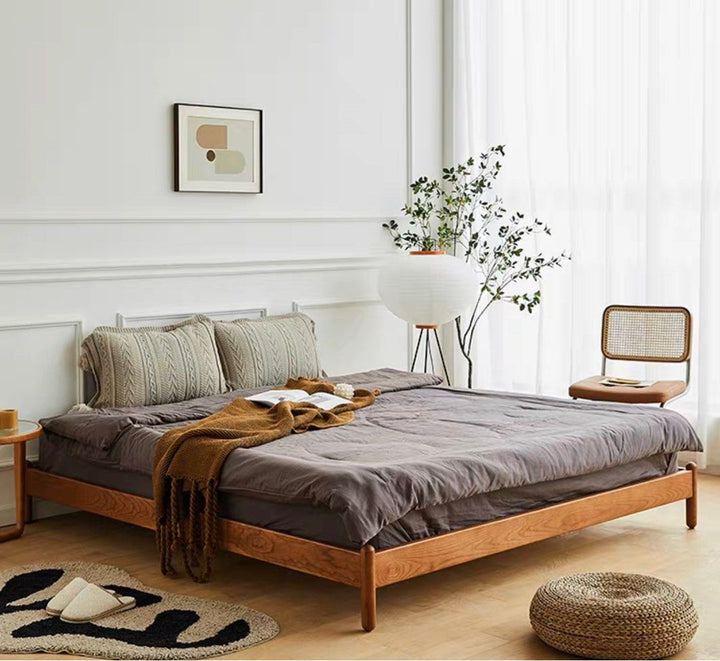 AZEIS Modern Walnut Bed Frame - Radical Homes Singapore
