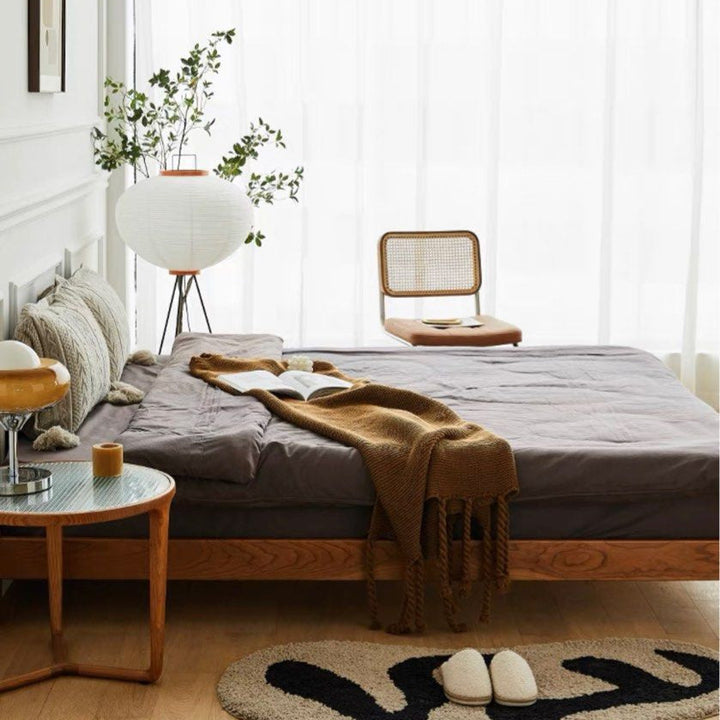 AZEIS Modern Walnut Bed Frame - Radical Homes Singapore
