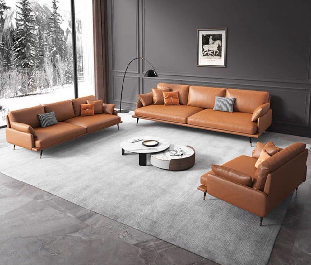 BELMIRA Modern Leather Sofa - Radical Homes Singapore