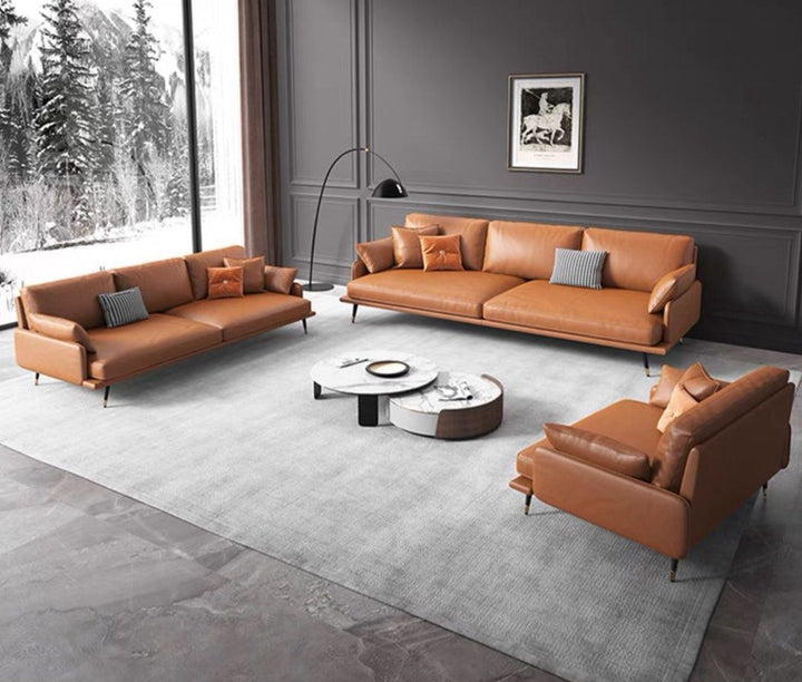 BELMIRA Modern Leather Sofa - Radical Homes Singapore