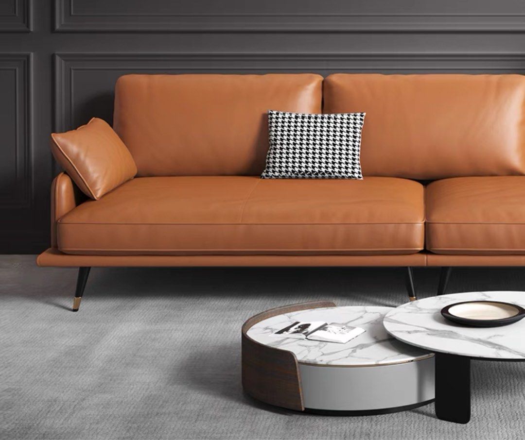 BELMIRA Modern Leather Sofa - Radical Homes Singapore