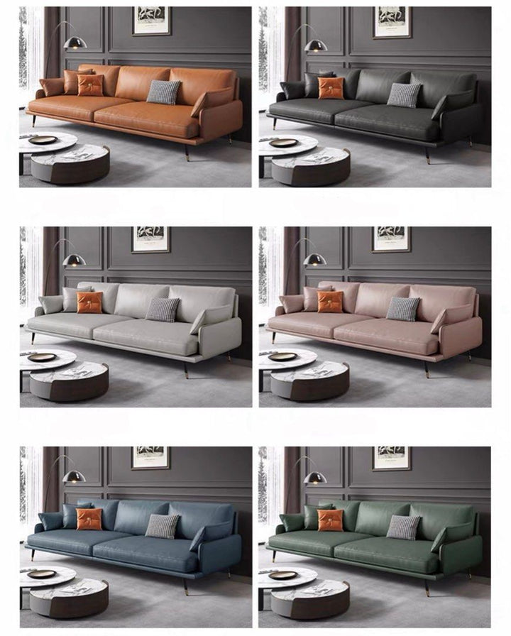 BELMIRA Modern Leather Sofa - Radical Homes Singapore