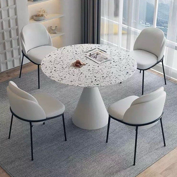 NOELANI Modern Sintered Stone Round Dining Table - Radical Homes Singapore