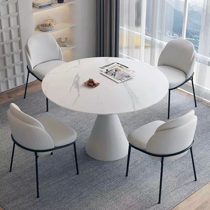 NOELANI Modern Sintered Stone Round Dining Table - Radical Homes Singapore
