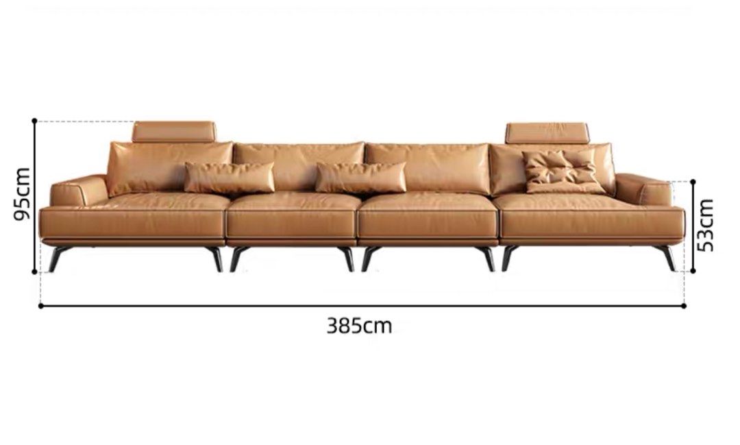 ELLINA Modern Genuine Leather Sofa - Radical Homes Singapore