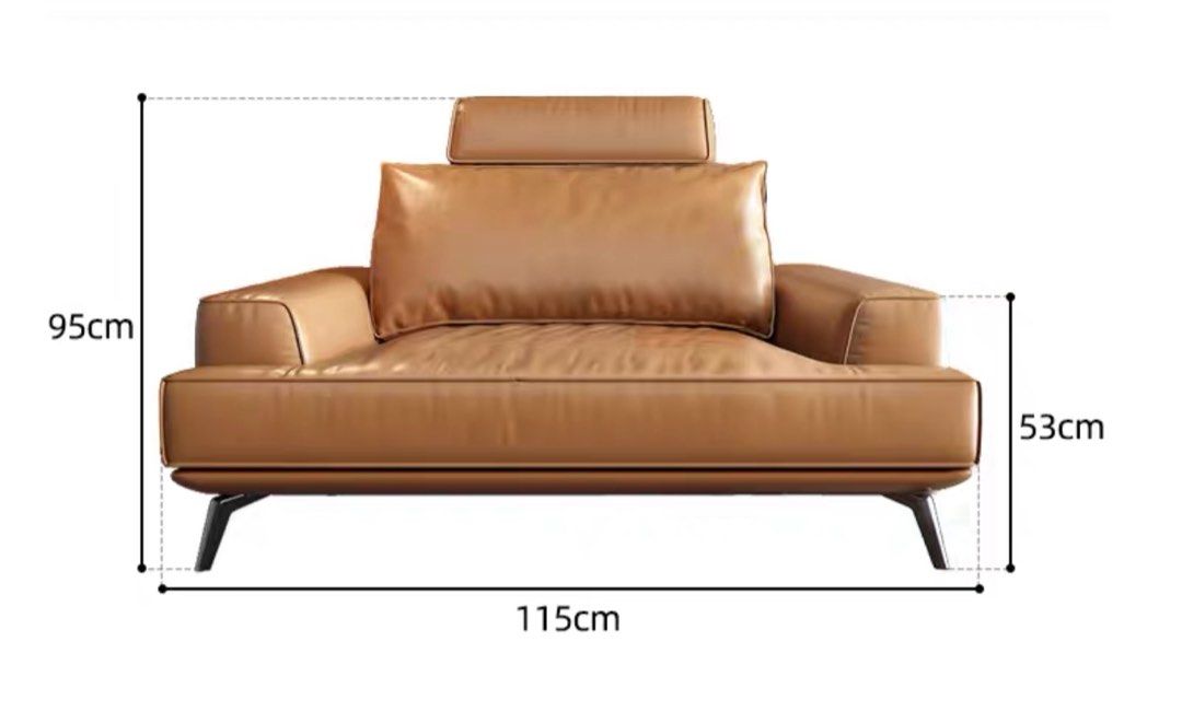 ELLINA Modern Genuine Leather Sofa - Radical Homes Singapore