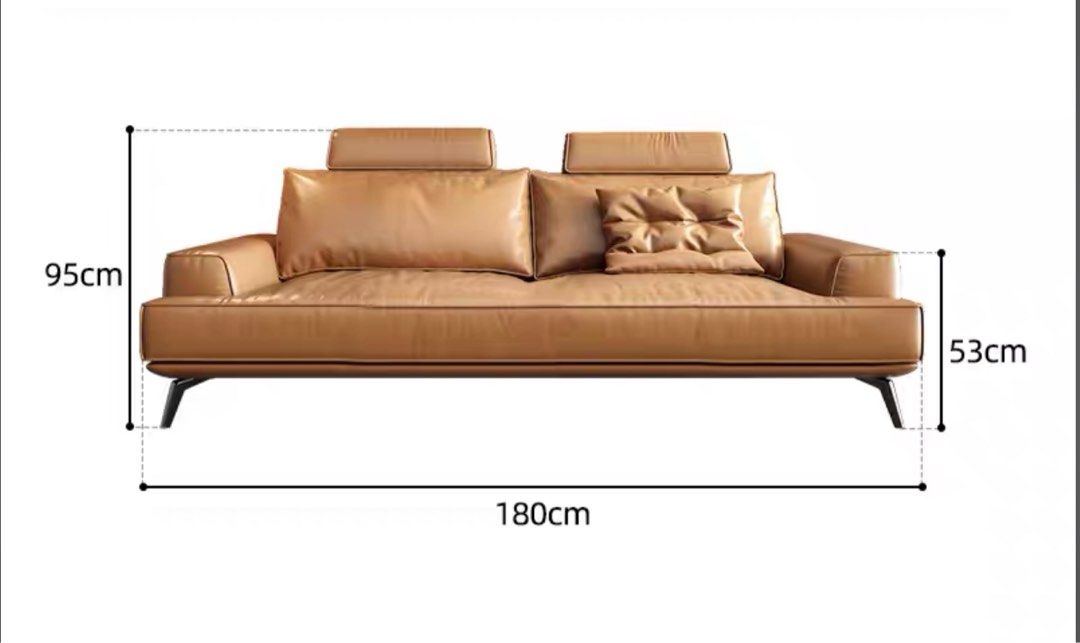 ELLINA Modern Genuine Leather Sofa - Radical Homes Singapore