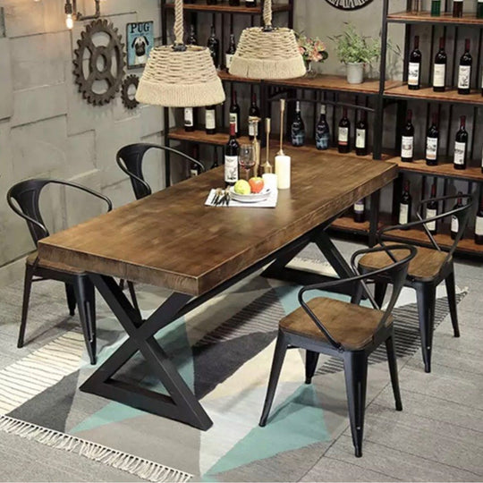 MONTARA Industrial Solid Wood Dining Table - Cassa Haus Singapore
