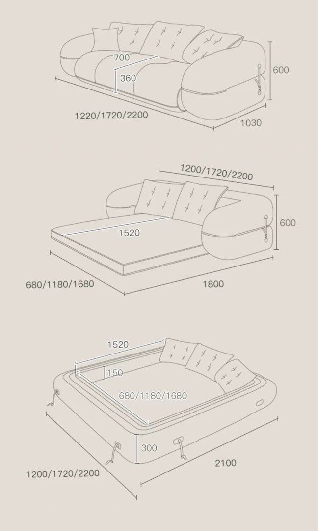 VAYLEN Modern Sofa Bed
