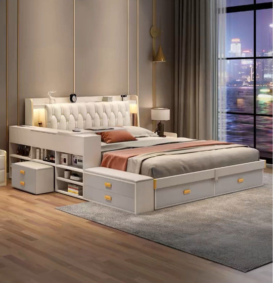 CASSANDRA Modern Multi-Function Storage Bedframe - Cassa Haus Singapore