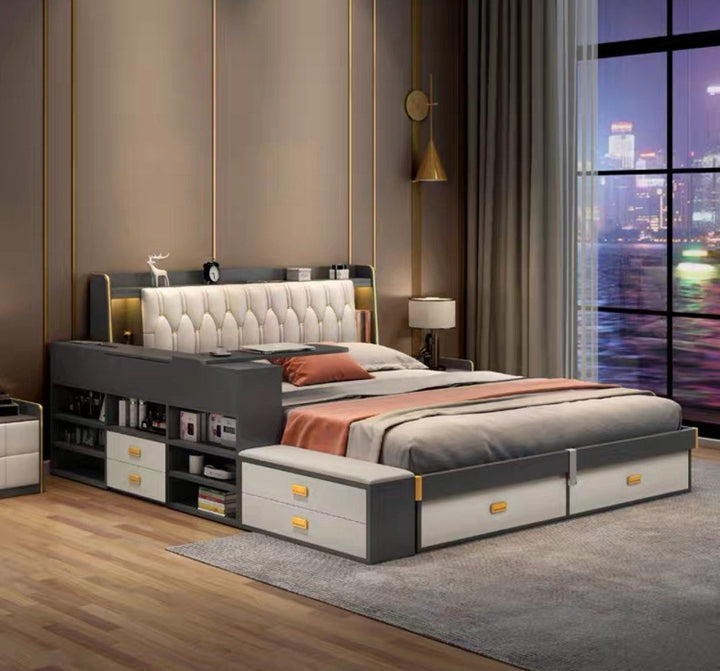 BELVA Modern Multi-Function Storage Bedframe - Radical Homes Singapore