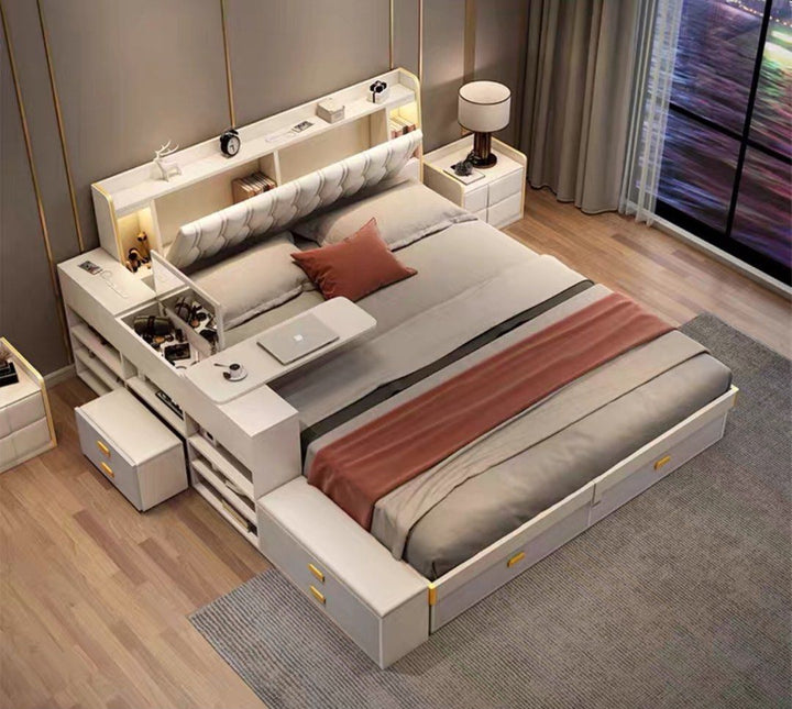 BELVA Modern Multi-Function Storage Bedframe - Radical Homes Singapore