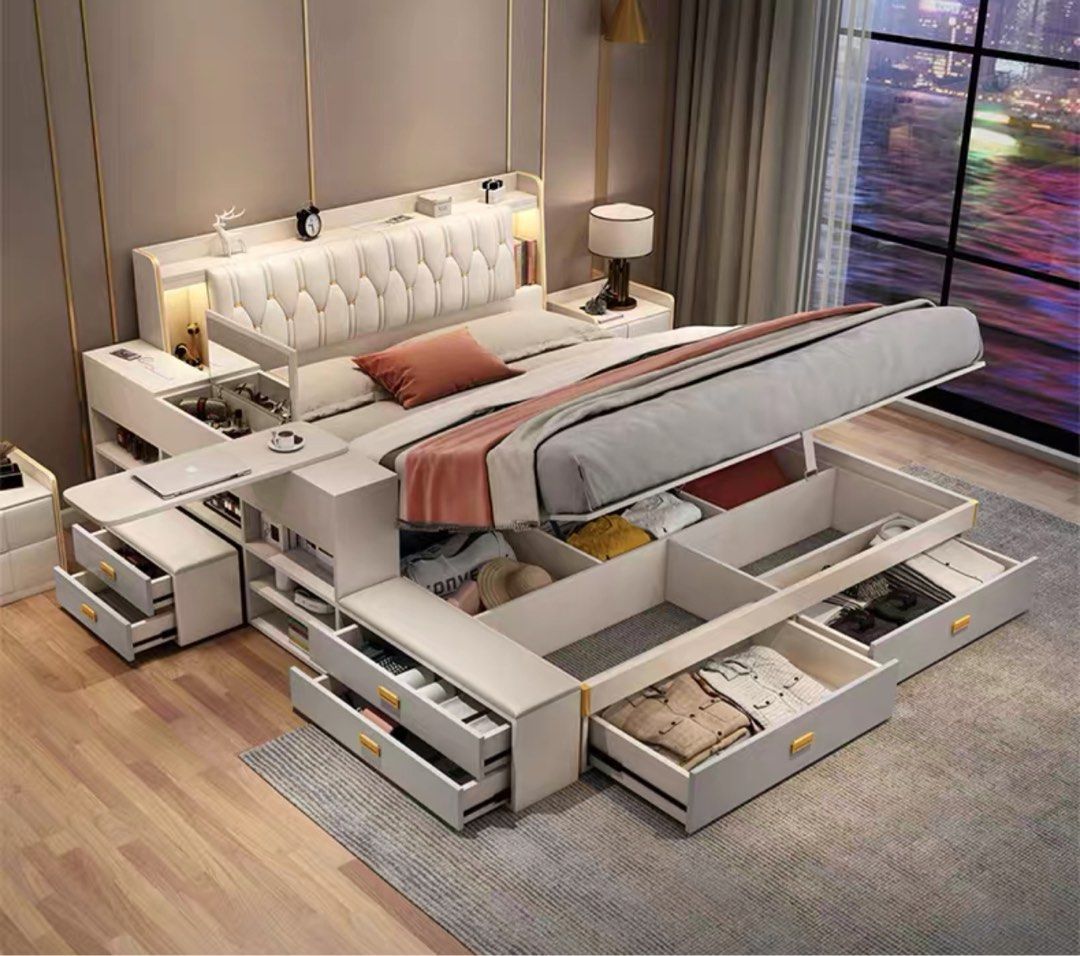 BELVA Modern Multi-Function Storage Bedframe - Radical Homes Singapore