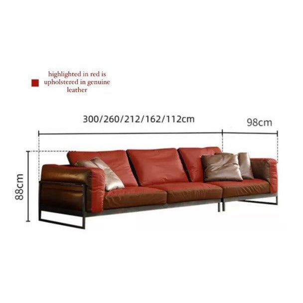 ELVARIS Modern Genuine Leather Sofa - Radical Homes Singapore