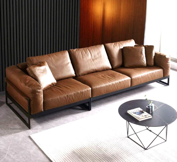ELVARIS Modern Genuine Leather Sofa - Radical Homes Singapore